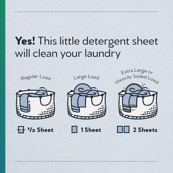 Earth Breeze Laundry Detergent Sheets Fresh Scent - 60 Loads No Plastic Jug Concentrated Laundry Detergent 30 Sheets - Image 2